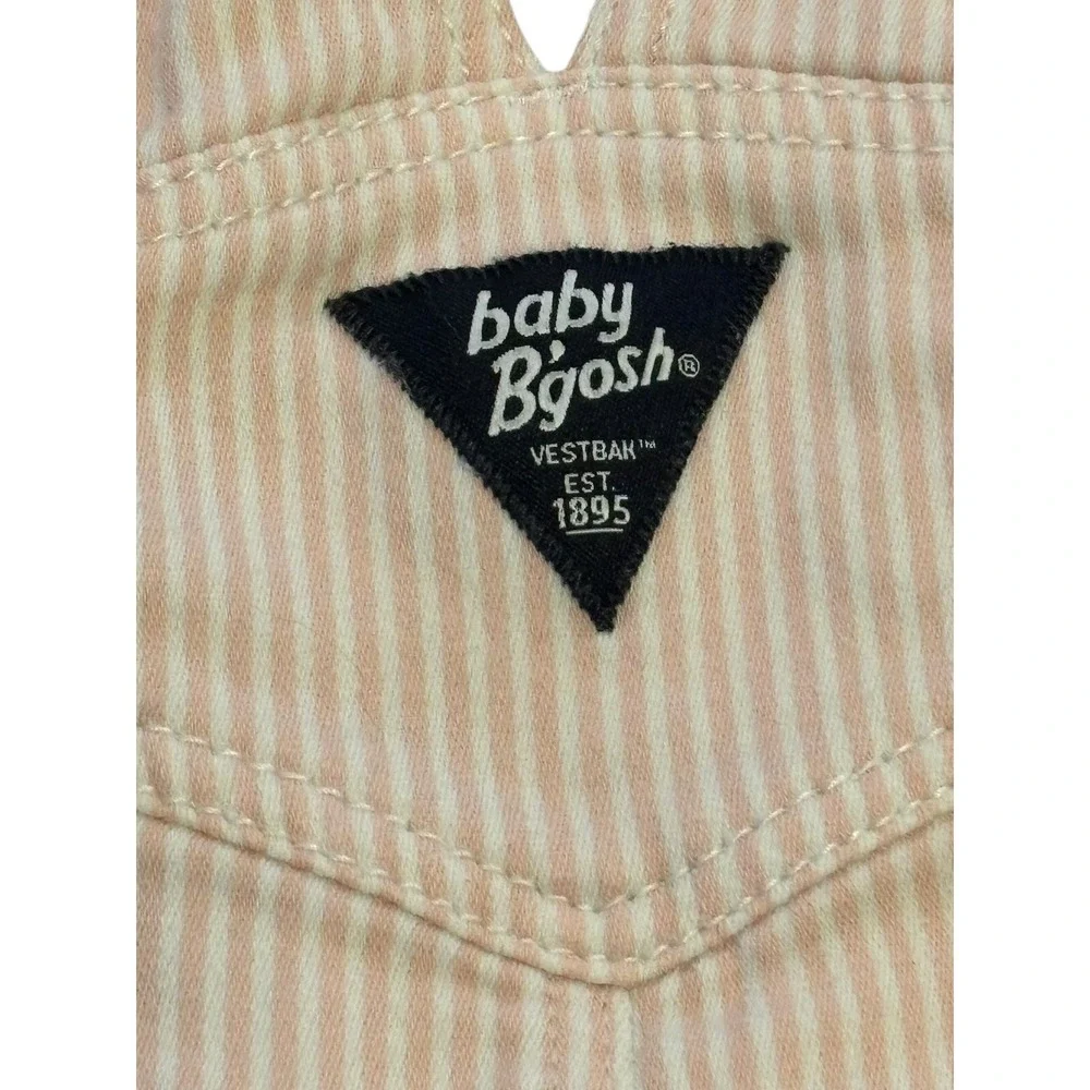 Vintage Oshkosh Pink Pinstriped Overalls Girls Size‎ 24 Months EUC